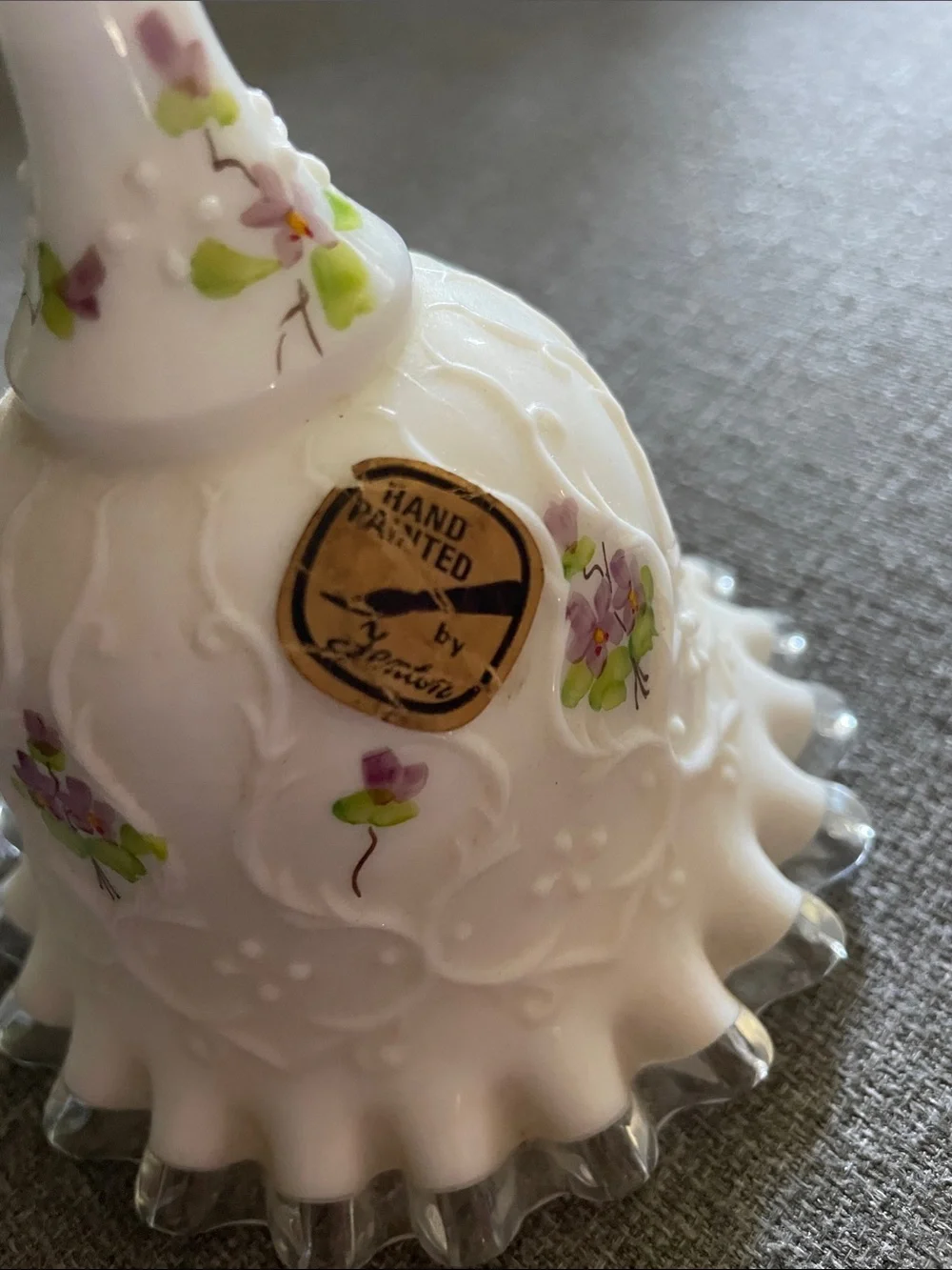 Fenton Silvercrest Bell signed Linda Fleming inside